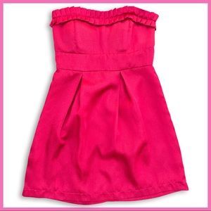 Red Strapless Dress with Padded Bust